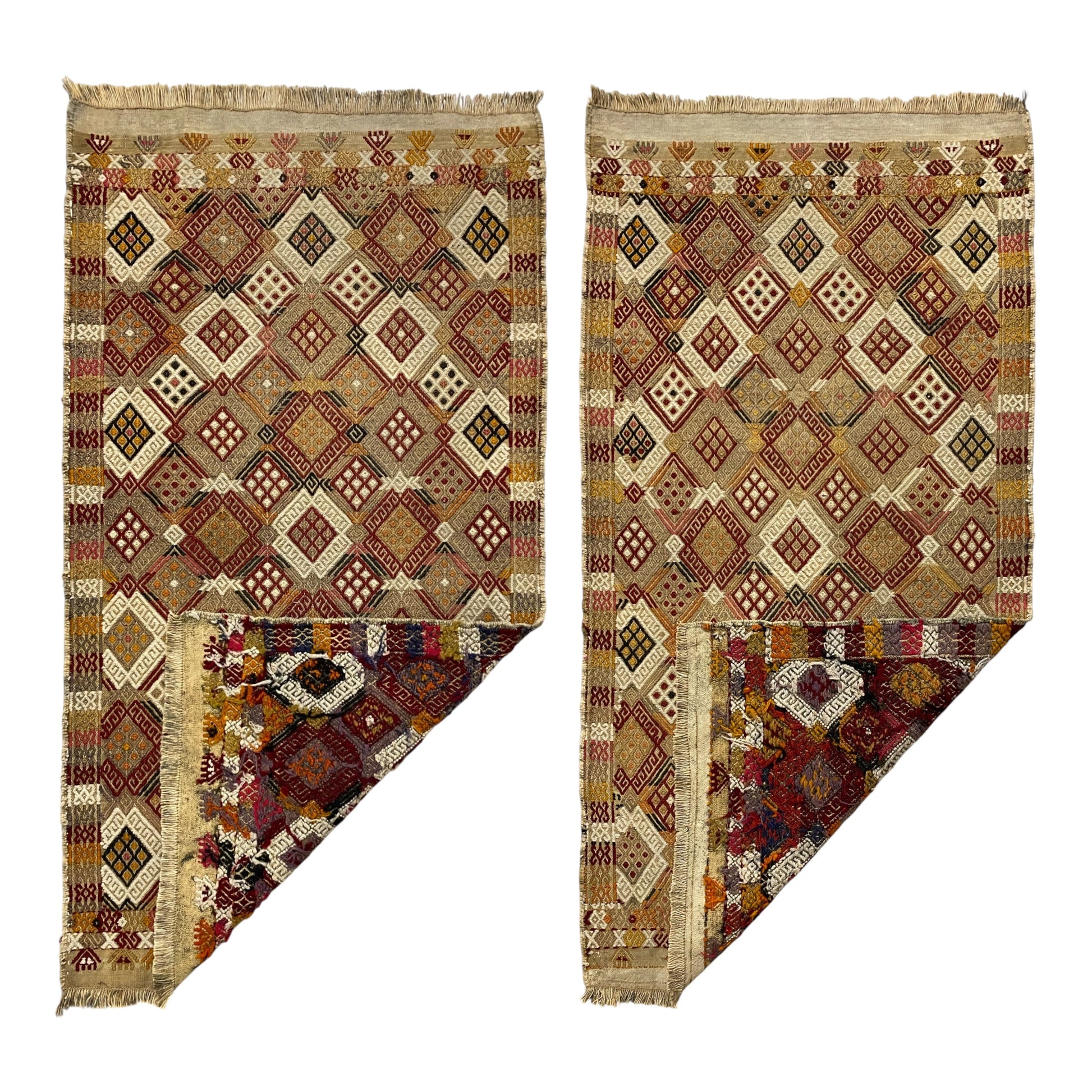 Pair of Twin Turkish Cicim Kelim Rugs - Kilim Art Gallery