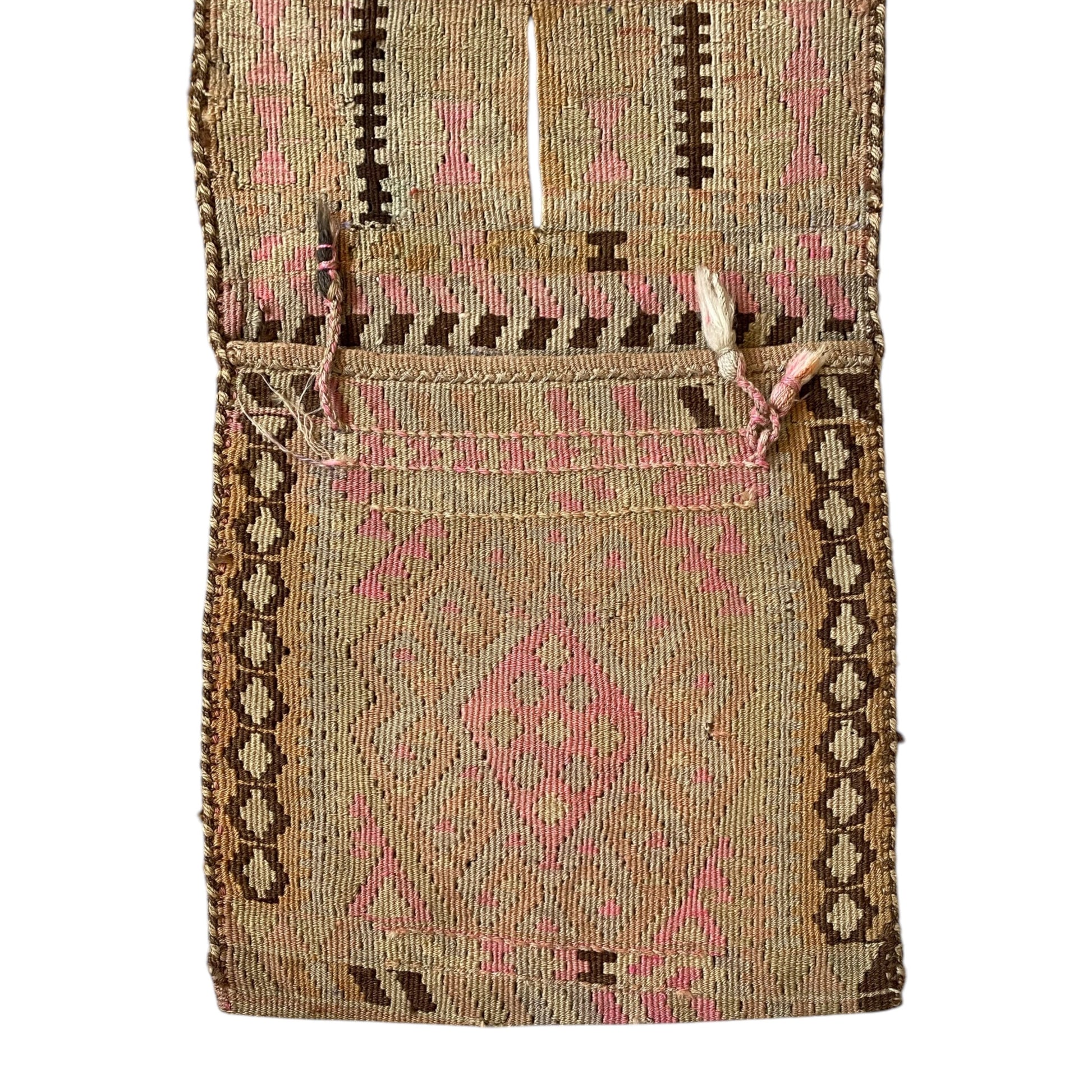 Pale Pastel Color Tribal Kilim Saddlebag - Kilim Art Gallery
