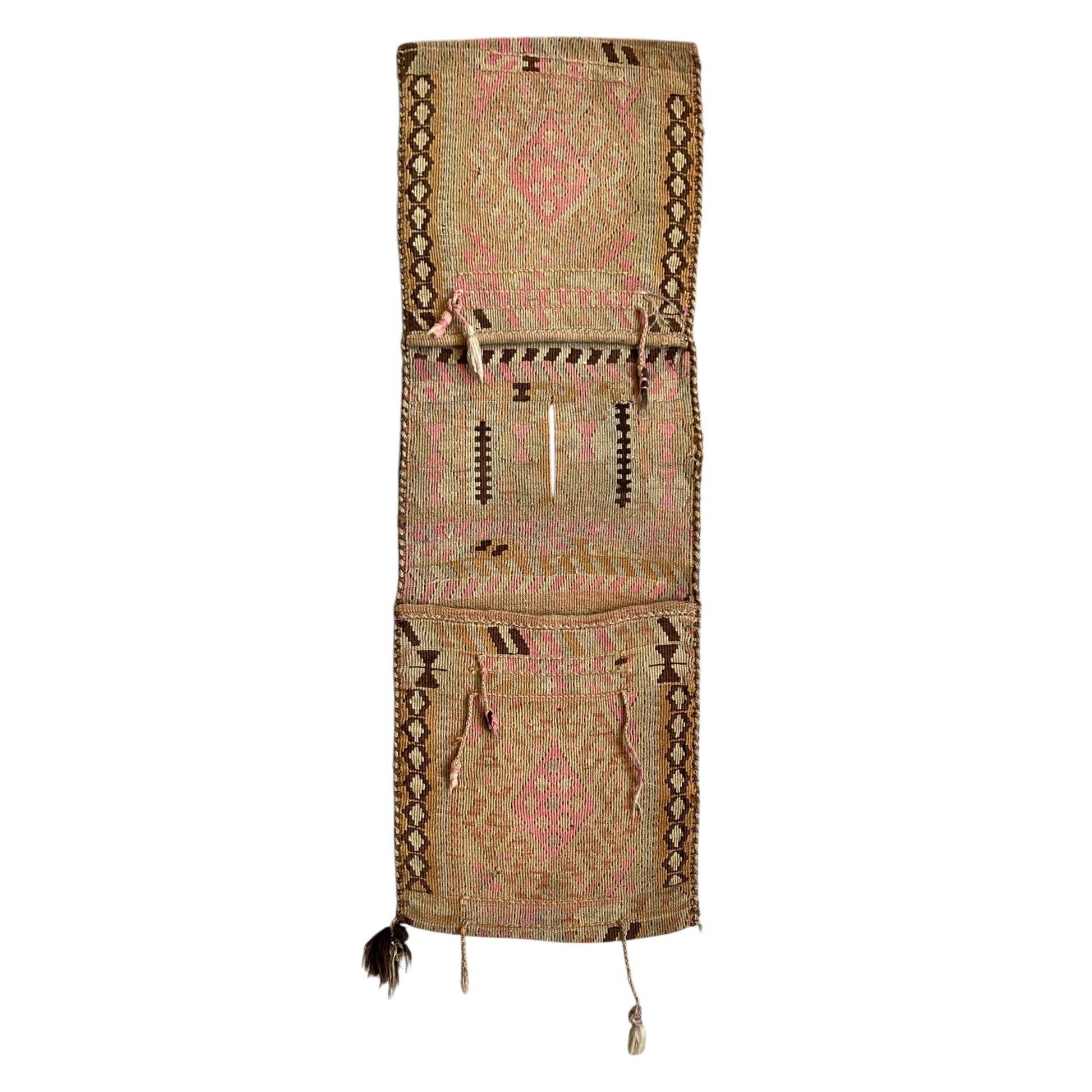Pale Pastel Color Tribal Kilim Saddlebag - Kilim Art Gallery
