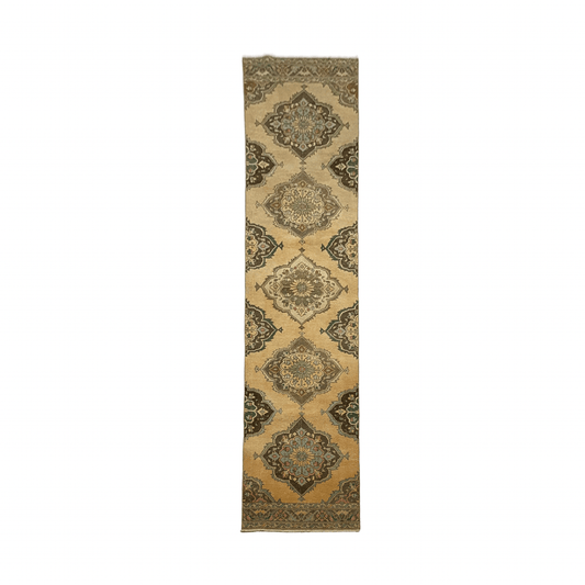 Pastel Color Turkish Oushak Hallway Runner Rug - Kilim Art Gallery