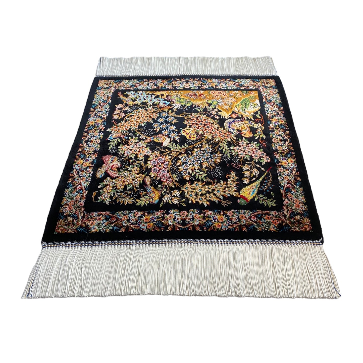 Pictorial Silk Rug with Tree Of Life & Bird Design - Kilim Art Gallery