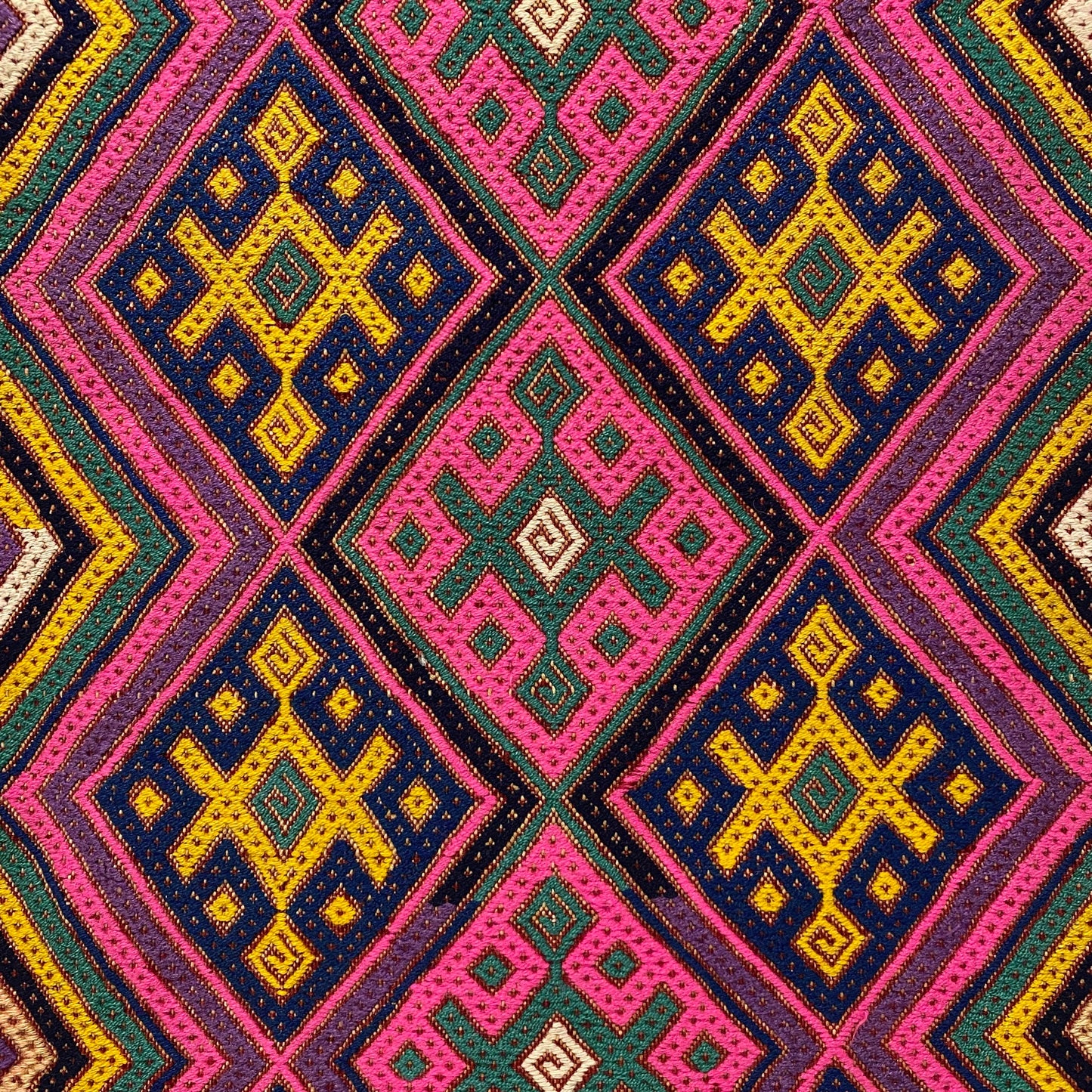 Pink and Yellow Kilim Bath Mat Doormat Rug - Kilim Art Gallery