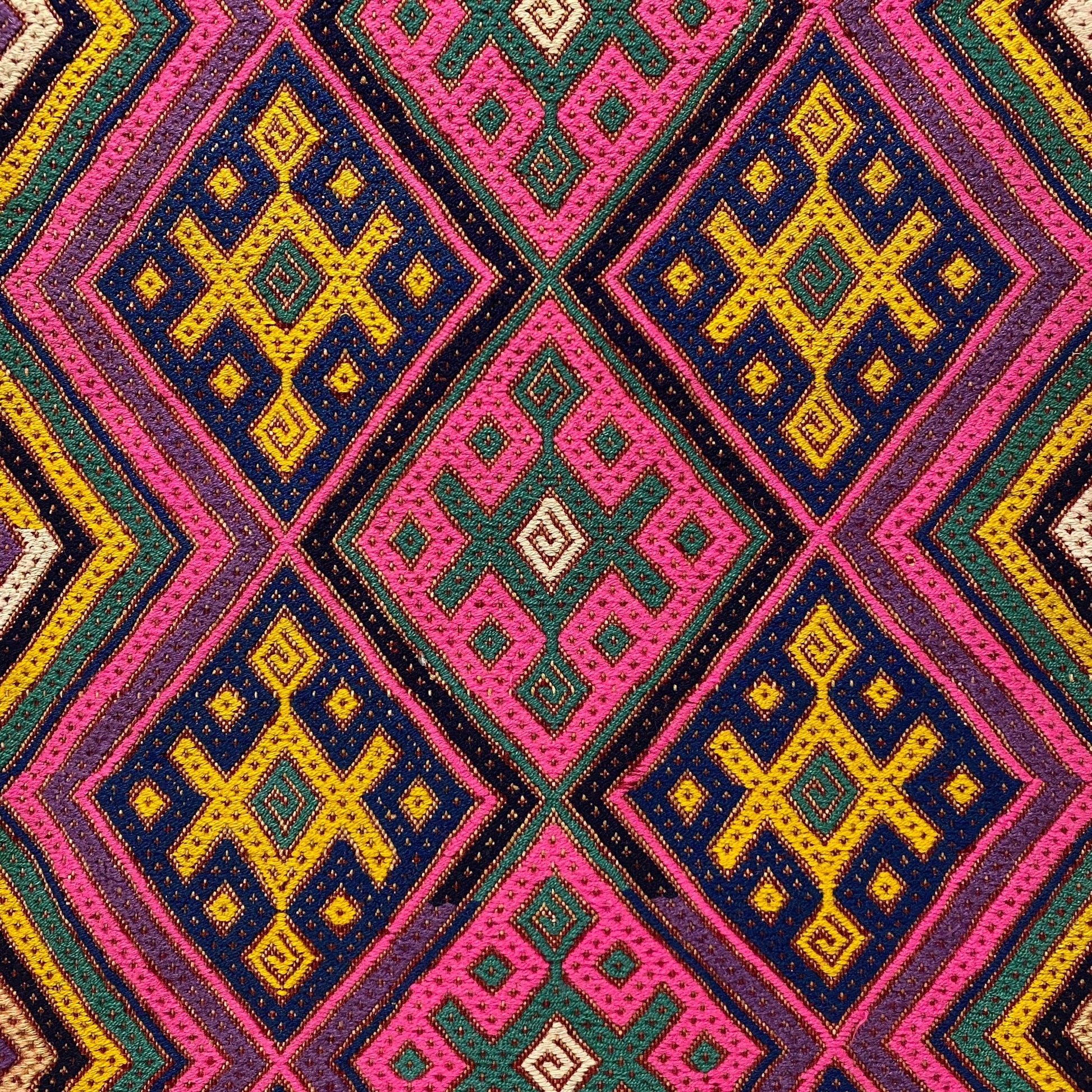 Pink and Yellow Kilim Bath Mat Doormat Rug - Kilim Art Gallery