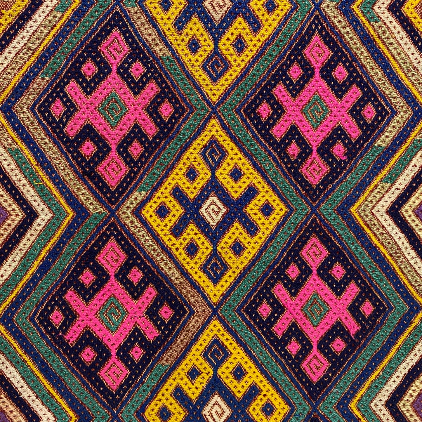 Pink Yellow Cicim Kilim Rug - Kilim Art Gallery