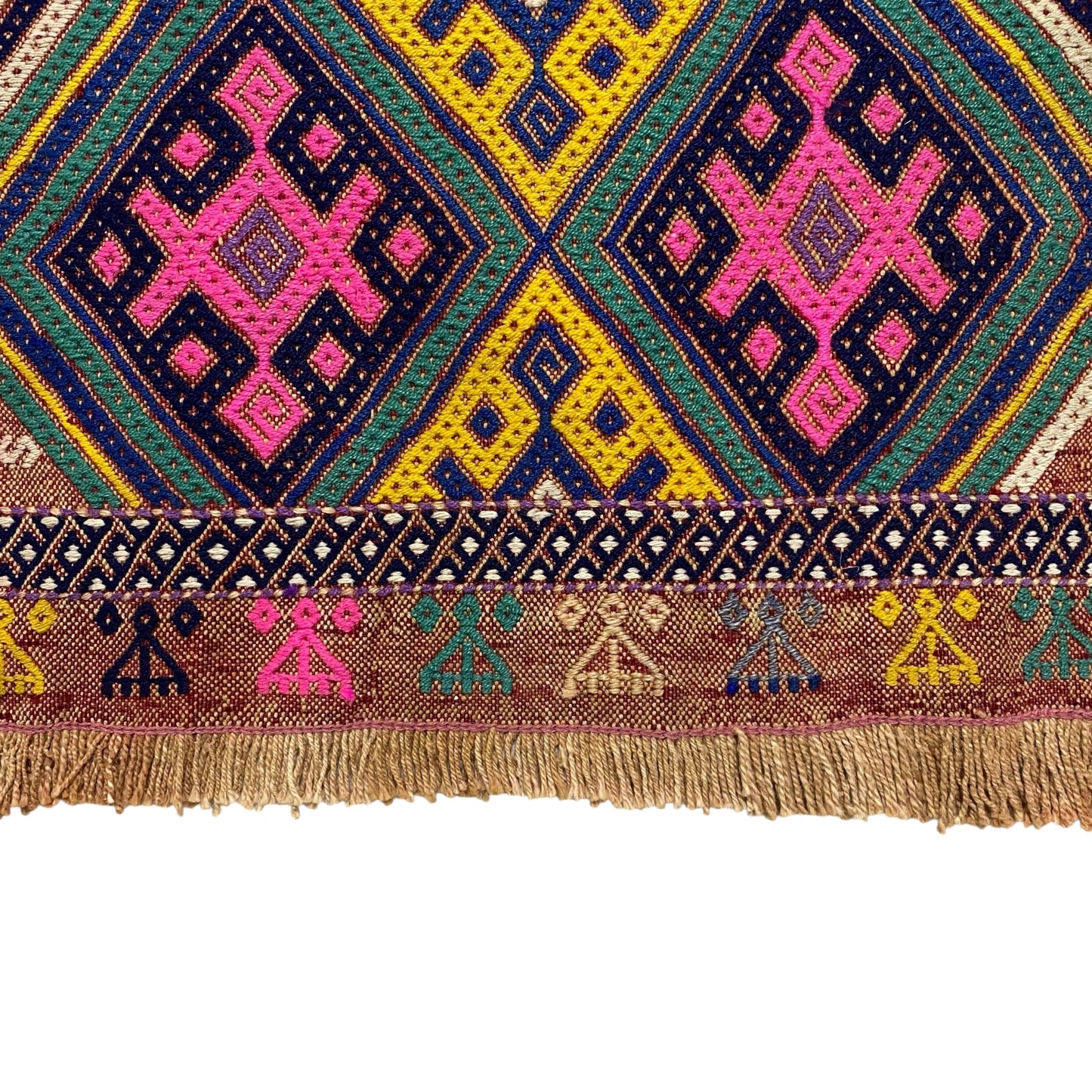 Pink Yellow Cicim Kilim Rug - Kilim Art Gallery