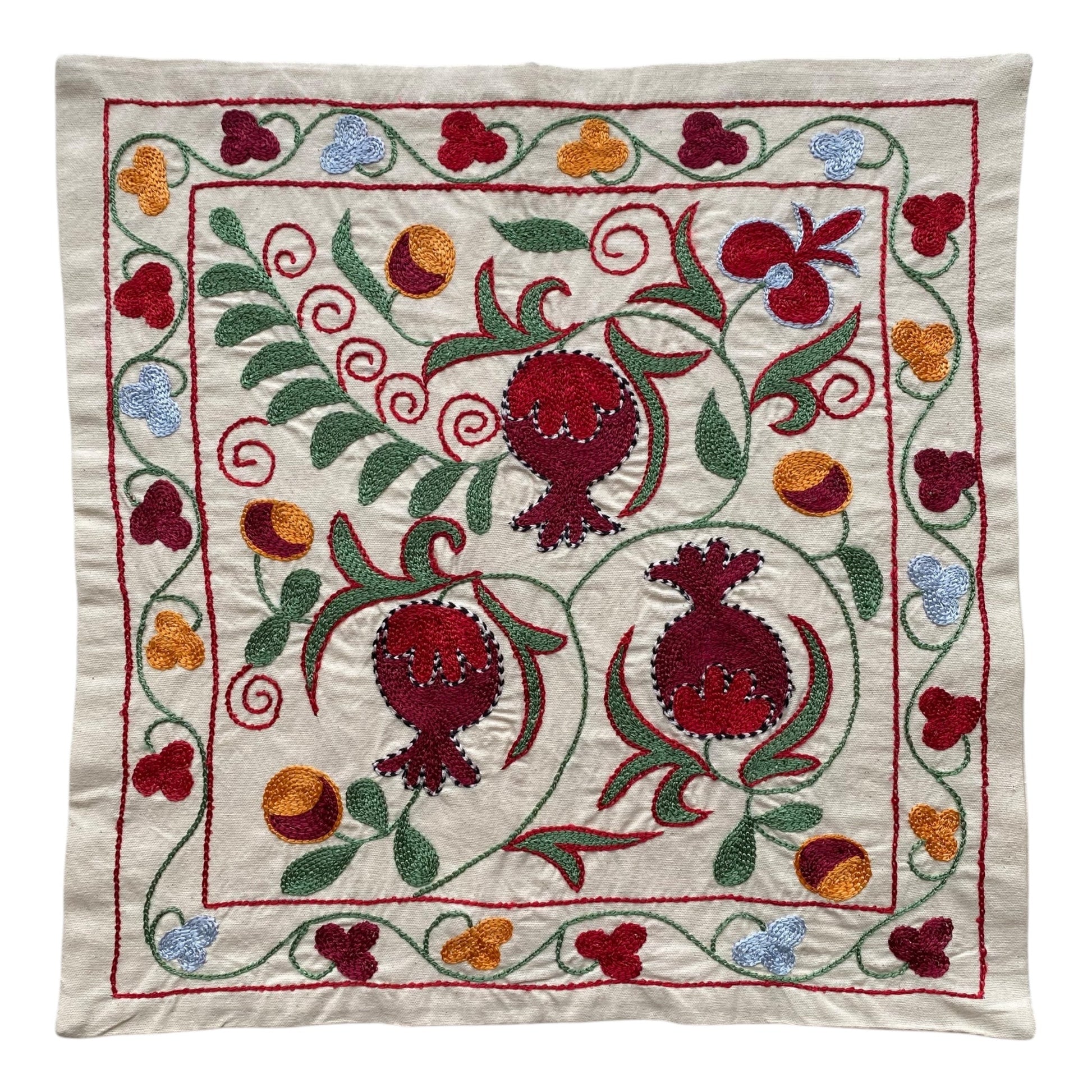 Pomegranate Design Suzani Pillow Cover - Kilim Art Gallery