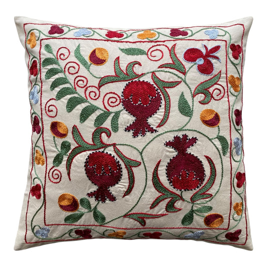Pomegranate Design Suzani Pillow Cover - Kilim Art Gallery