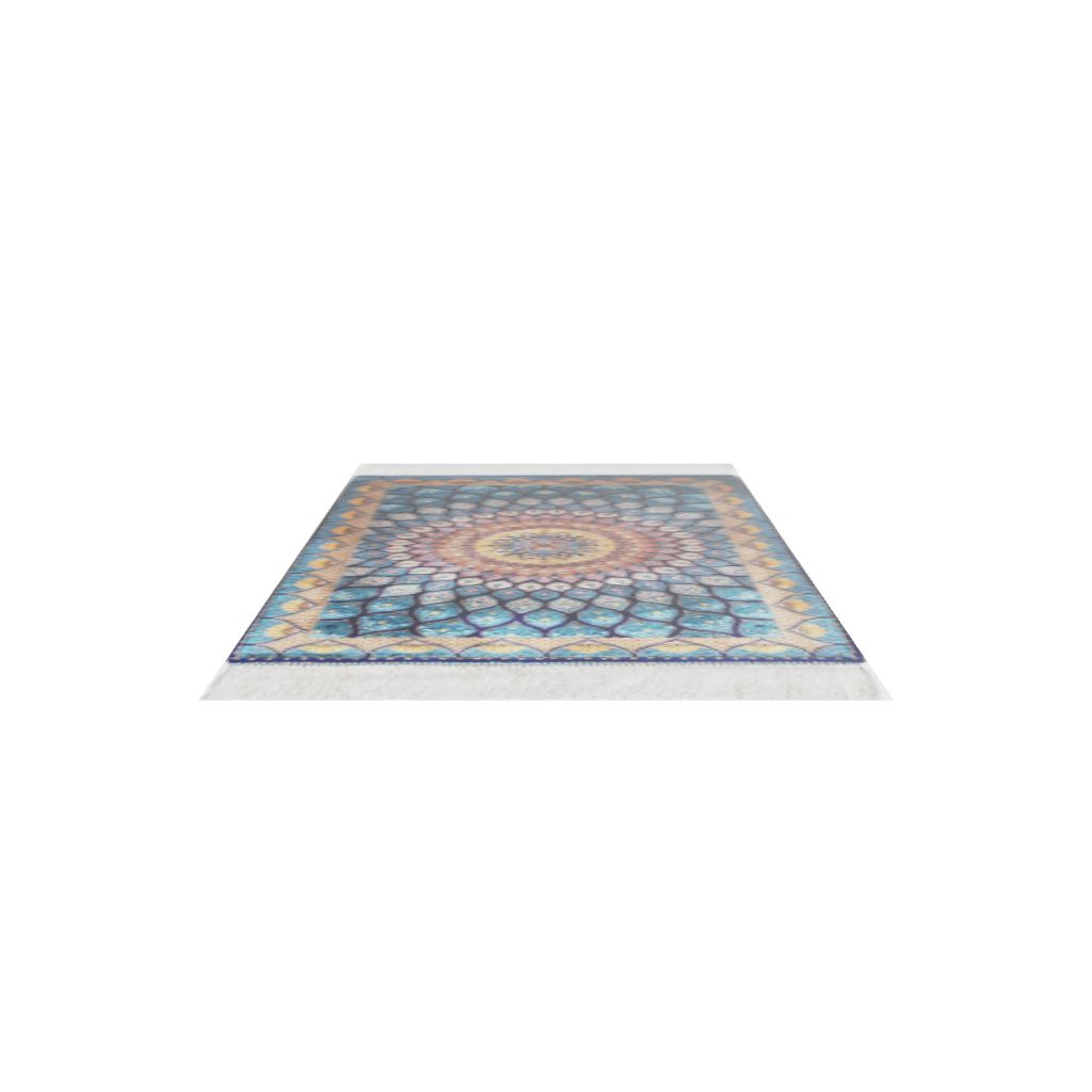 Blue Gumbad Design Bamboo Silk Rug