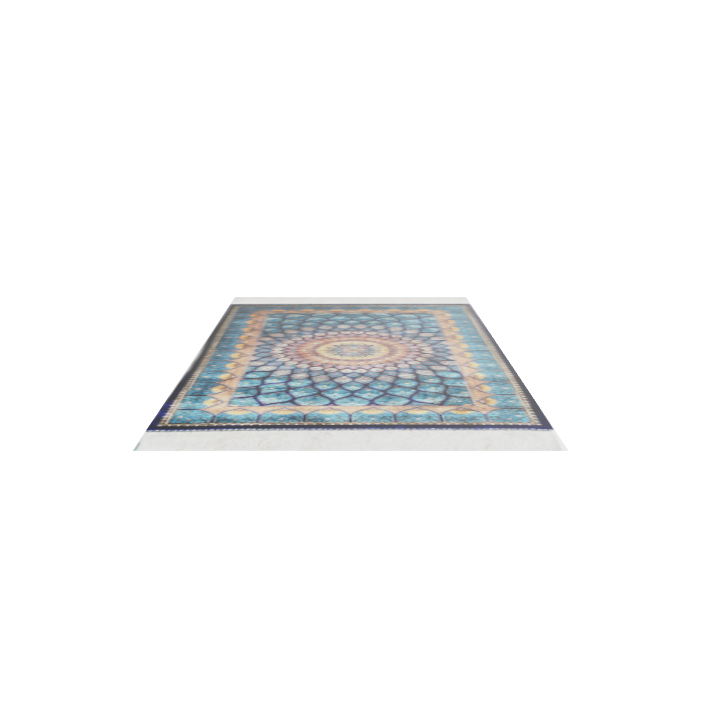 Turquoise Navy Blue Dome Silk Rug