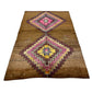 Primitive Bold Design Brown Kars Rug - Kilim Art Gallery