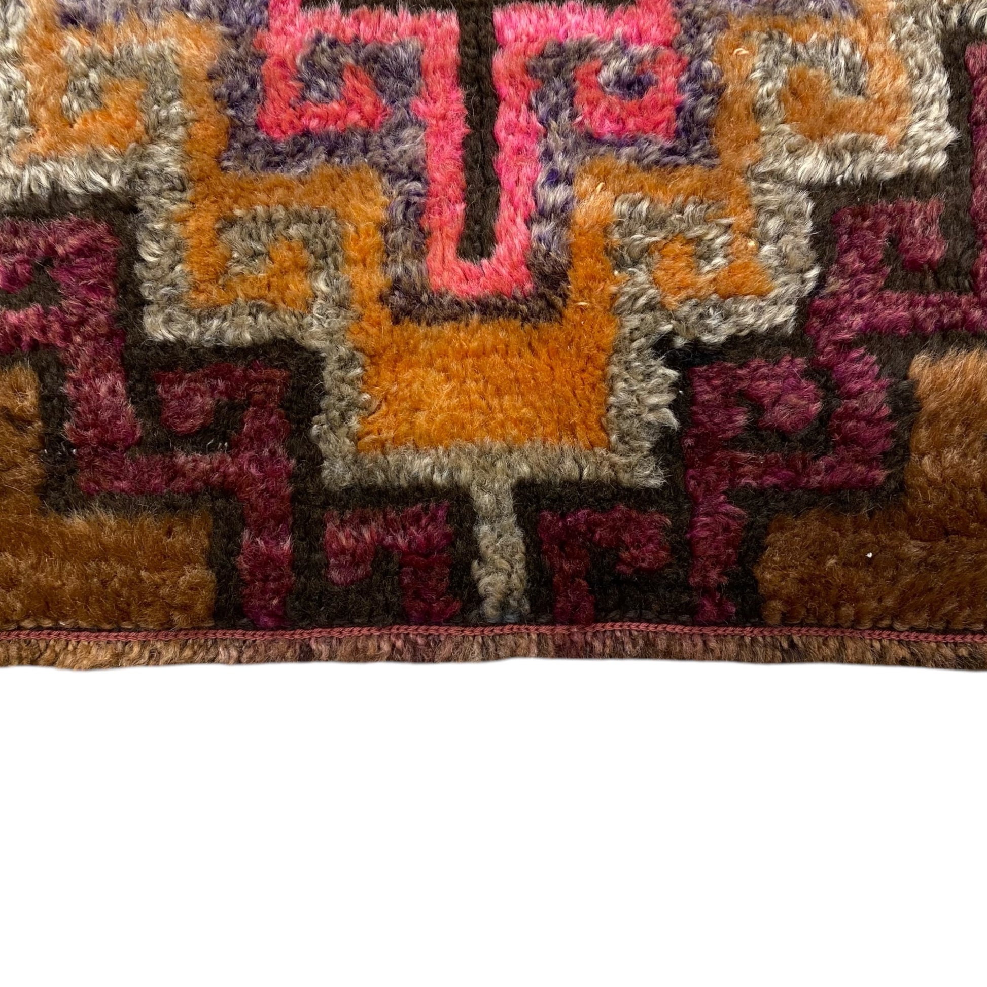 Primitive Bold Design Brown Kars Rug - Kilim Art Gallery