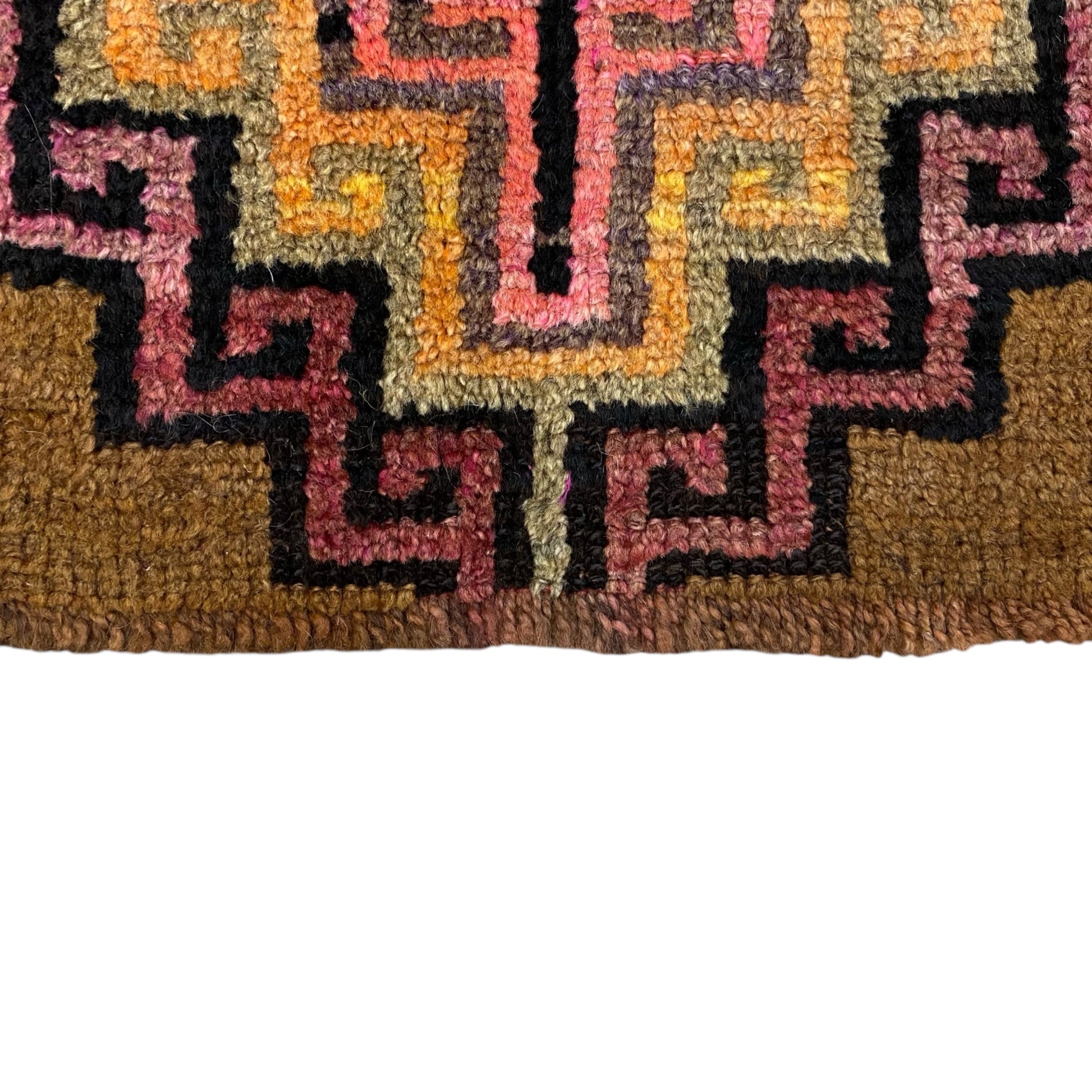 Primitive Bold Design Brown Kars Rug - Kilim Art Gallery