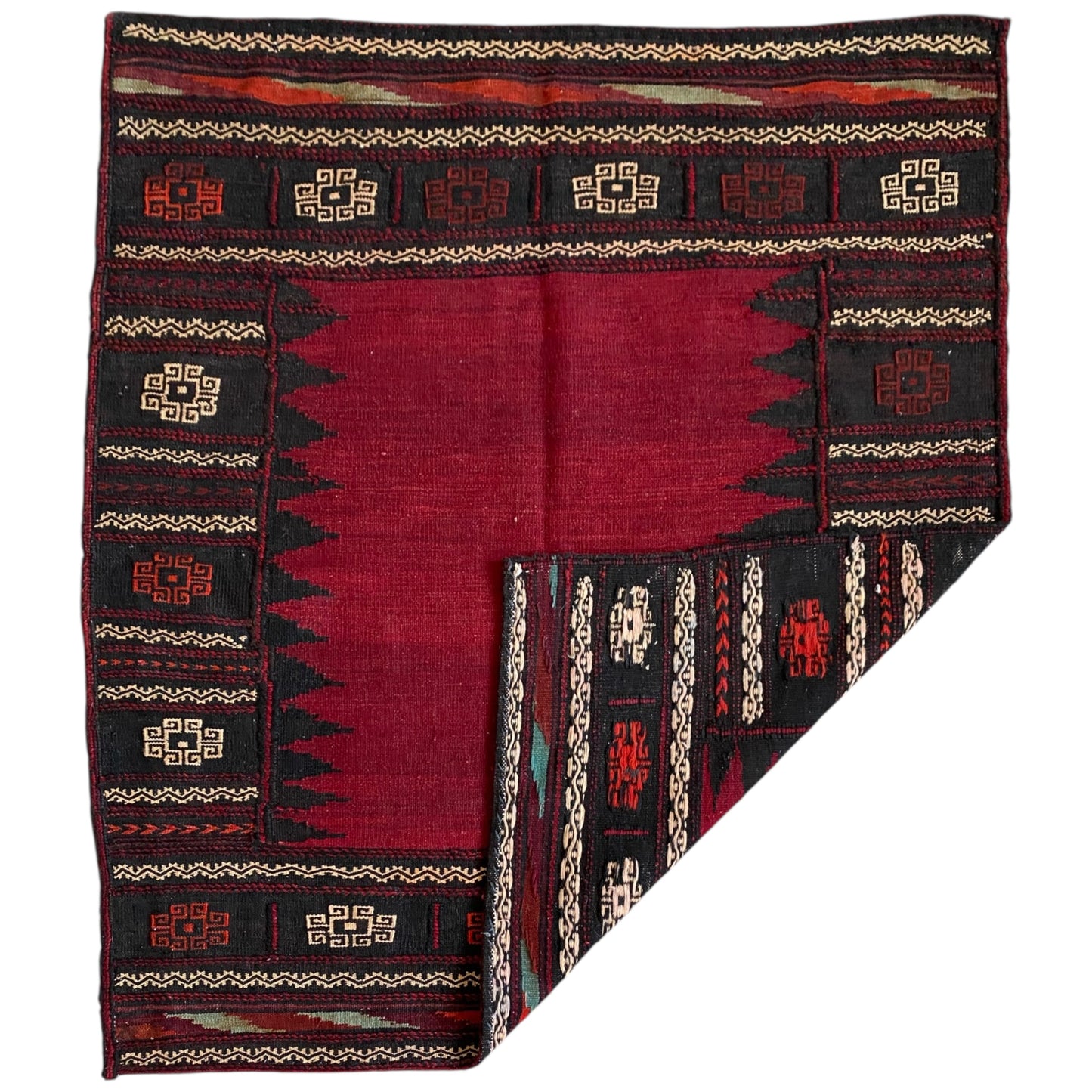 Red Afshar Sofra / Sofraeh Kilim Rug - Kilim Art Gallery
