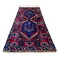Red and Navy Blue Turkish Döşemealtı Lotto Rug - Kilim Art Gallery