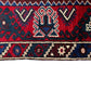 Red and Navy Blue Turkish Döşemealtı Lotto Rug - Kilim Art Gallery