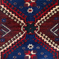 Red and Navy Blue Turkish Döşemealtı Lotto Rug - Kilim Art Gallery