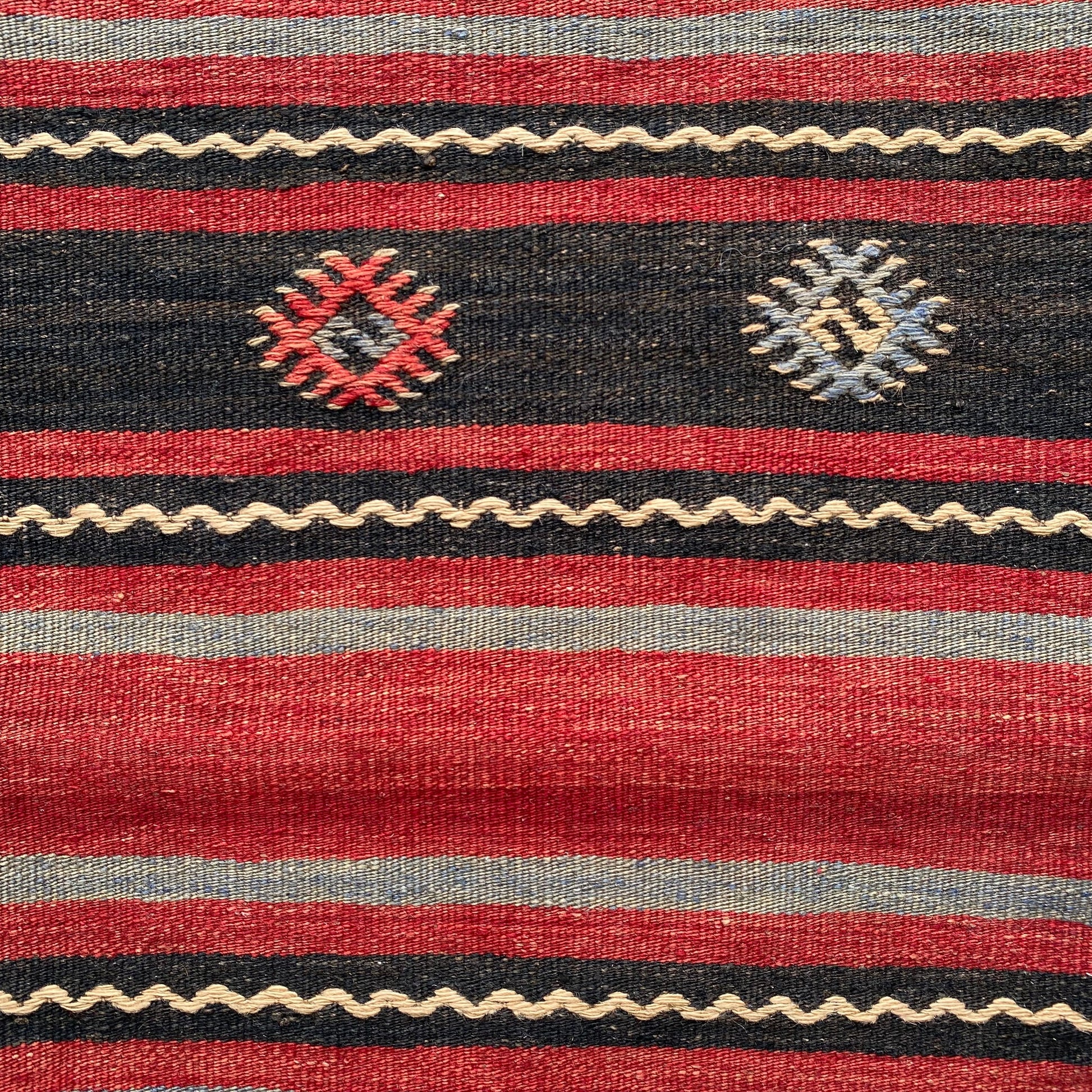 Red Black Kilim Cushion / Pillow Cover - Kilim Art Gallery