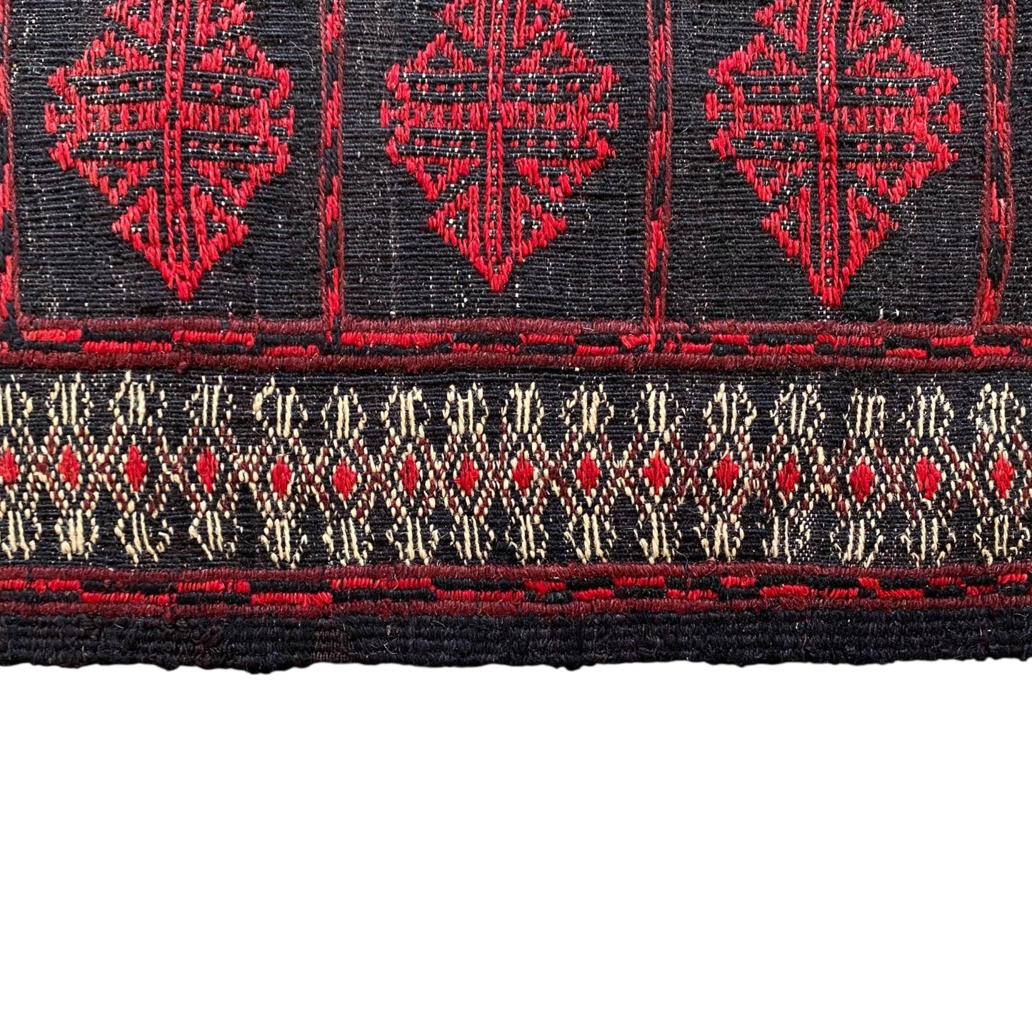 Red Black Square Kilim Rug - Kilim Art Gallery