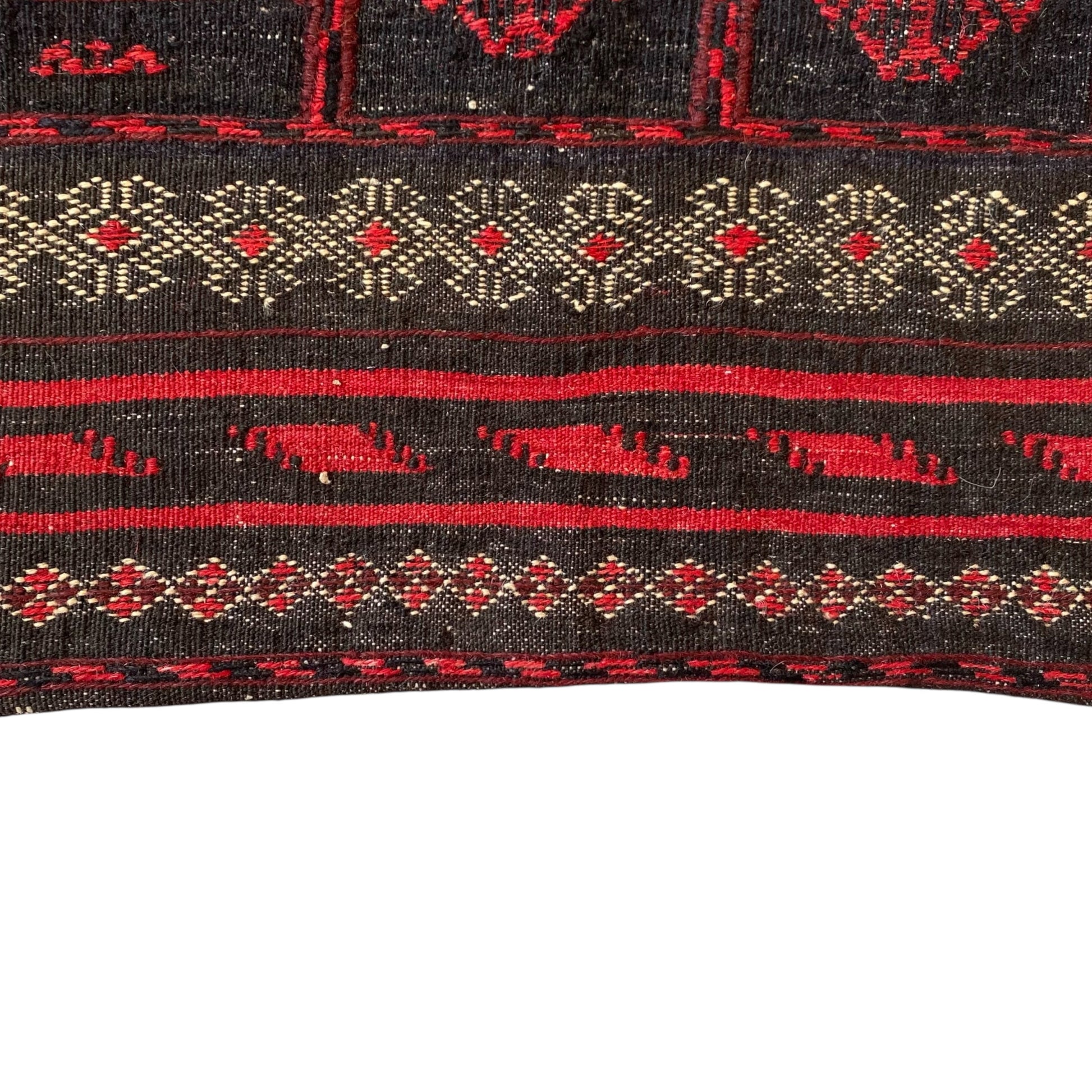 Red Black Square Kilim Rug - Kilim Art Gallery