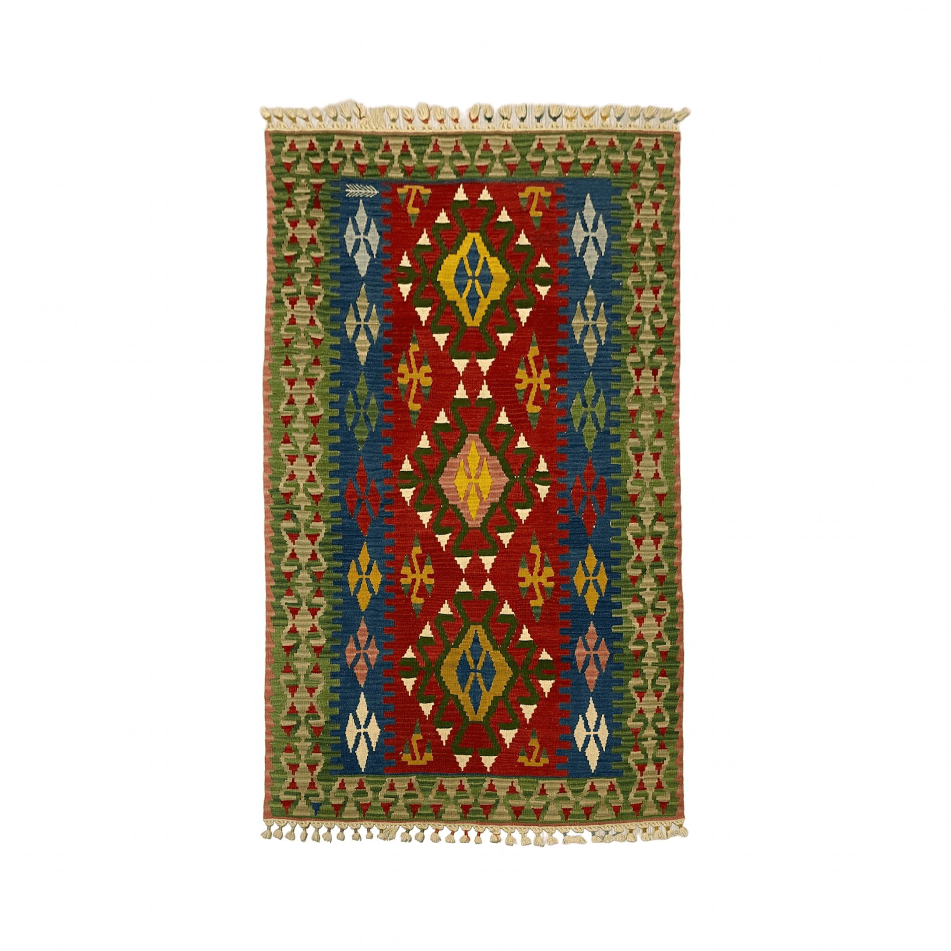 Red Blue Green Turkish Kilim Rug - Kilim Art Gallery
