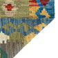 Red Blue White Green Narrow Kilim Runner Rug - Kilim Art Gallery