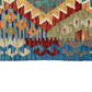 Red Blue White Green Narrow Kilim Runner Rug - Kilim Art Gallery