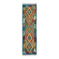 Red Blue White Green Narrow Kilim Runner Rug - Kilim Art Gallery