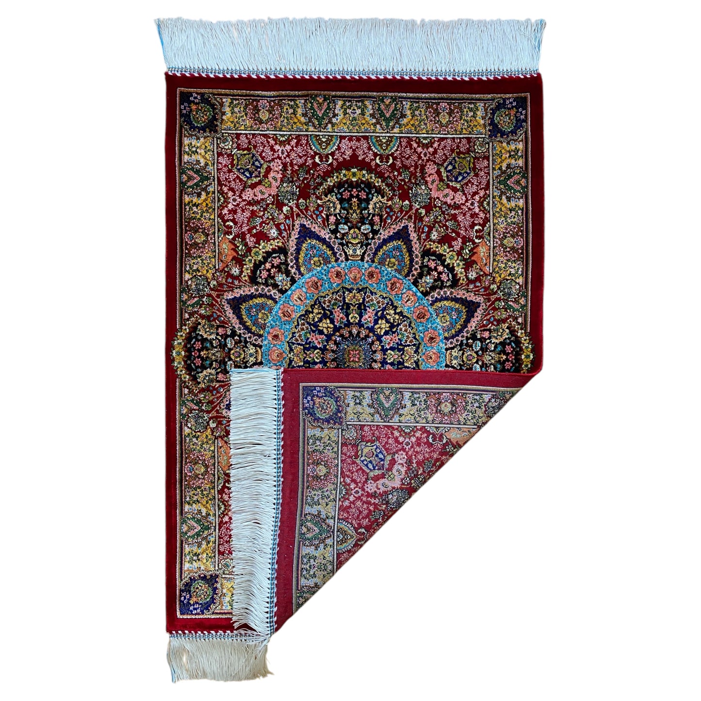 Red Color Bamboo Silk Rug