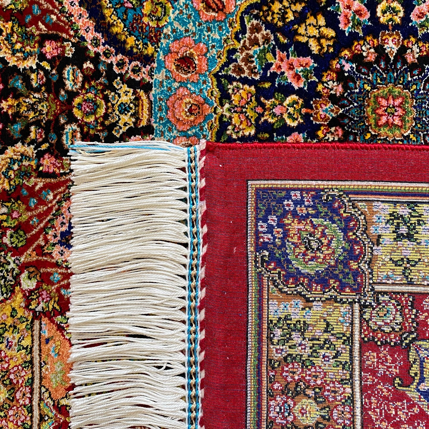 Red Color Bamboo Silk Rug - Kilim Art Gallery