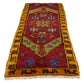 Red Green Wool Rug Doormat - Kilim Art Gallery