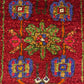 Red Green Wool Rug Doormat - Kilim Art Gallery