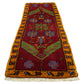 Red Green Wool Rug Doormat - Kilim Art Gallery