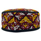 Red Yellow White Embroidered Hat - Kilim Art Gallery
