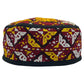 Red Yellow White Embroidered Hat - Kilim Art Gallery