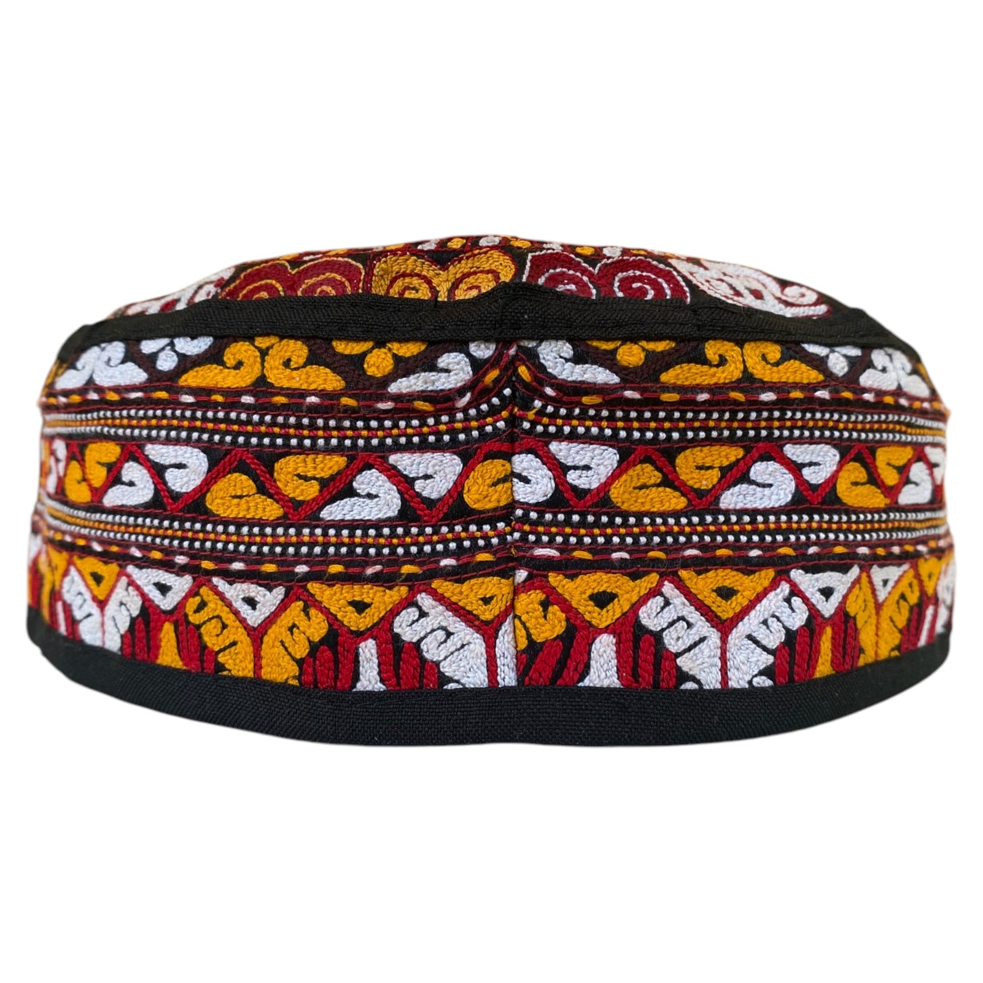 Red Yellow White Traditional Hat - Kilim Art Gallery