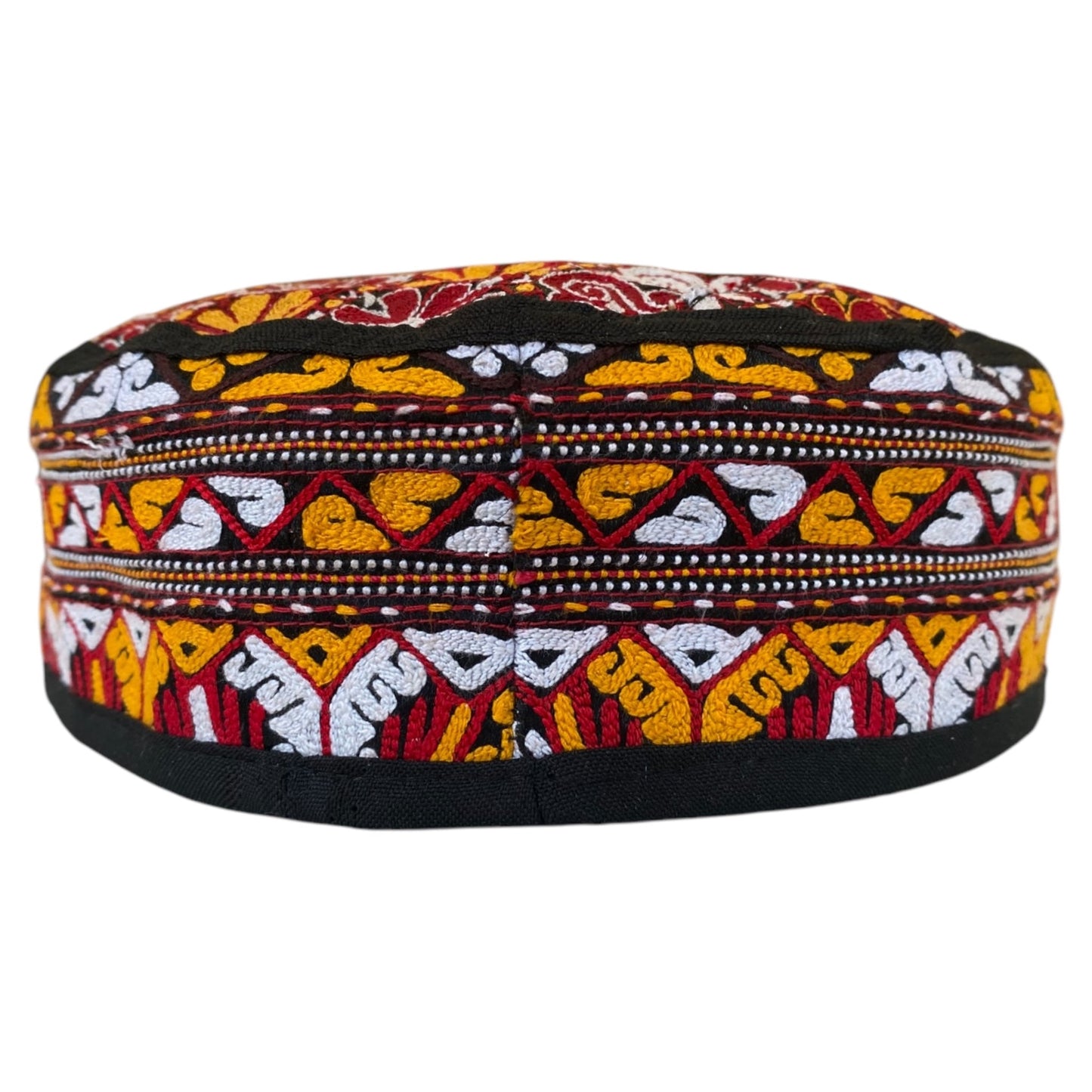 Red Yellow White Traditional Hat - Kilim Art Gallery