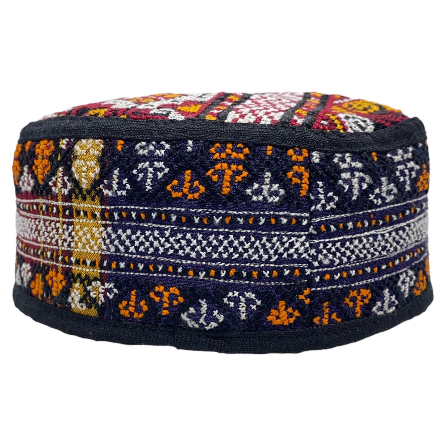 Red Yellow White Turkmen Kilim Hat - Kilim Art Gallery