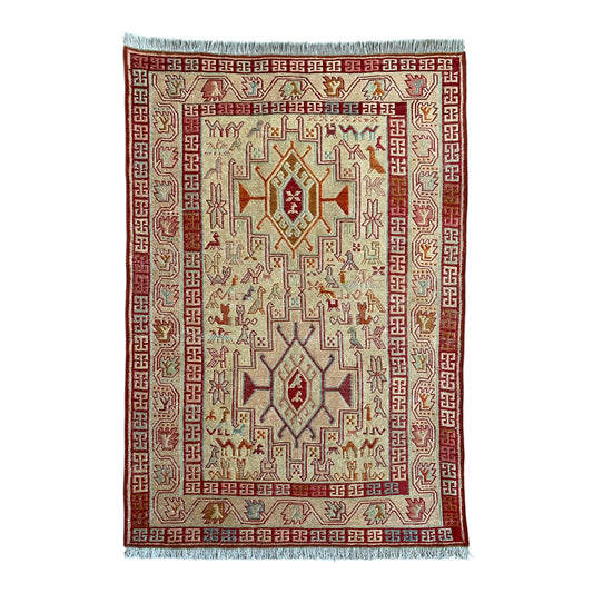 Silk Soumak Rug - Kilim Art Gallery