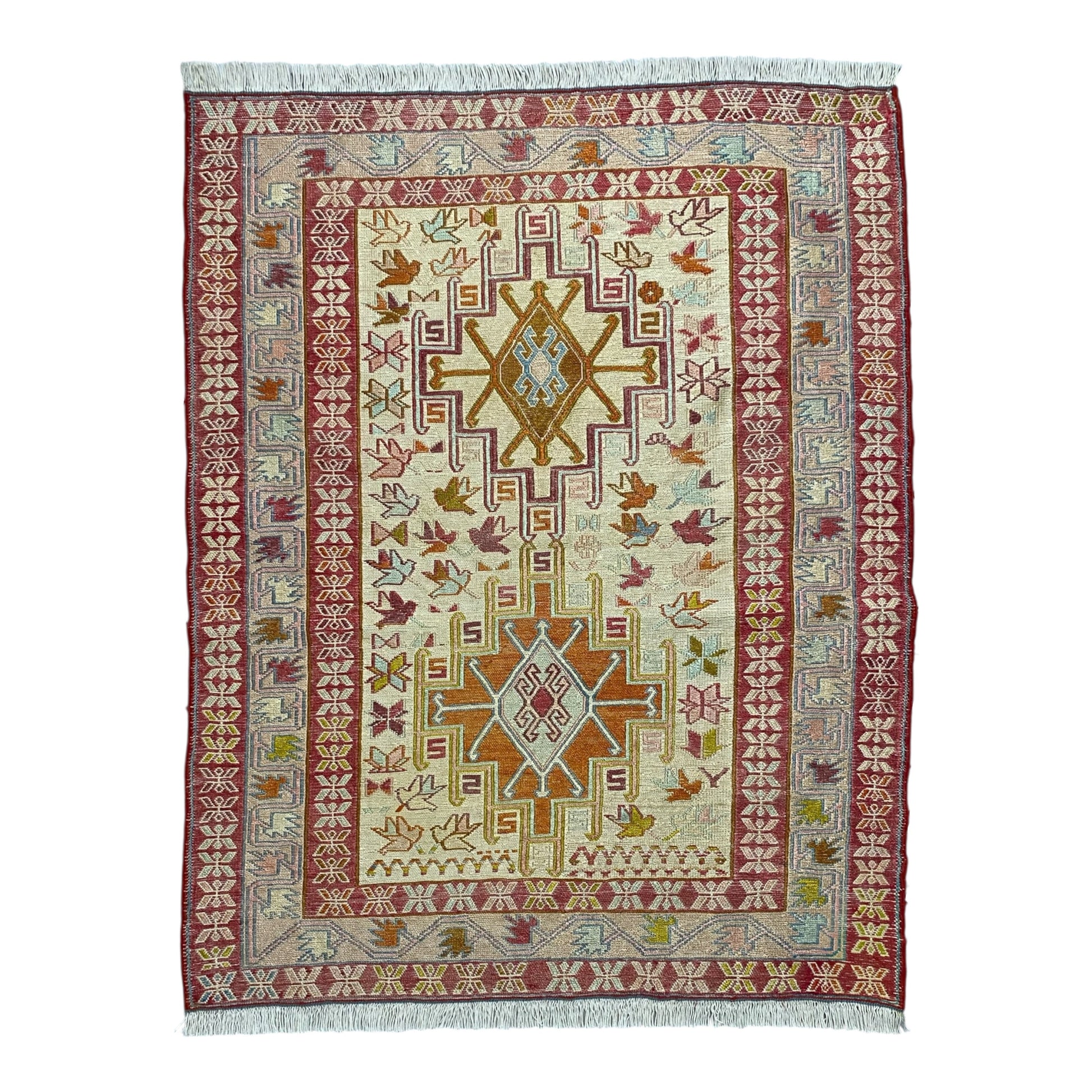 Silk Soumak Rug Wall Hanging ( a ) - Kilim Art Gallery