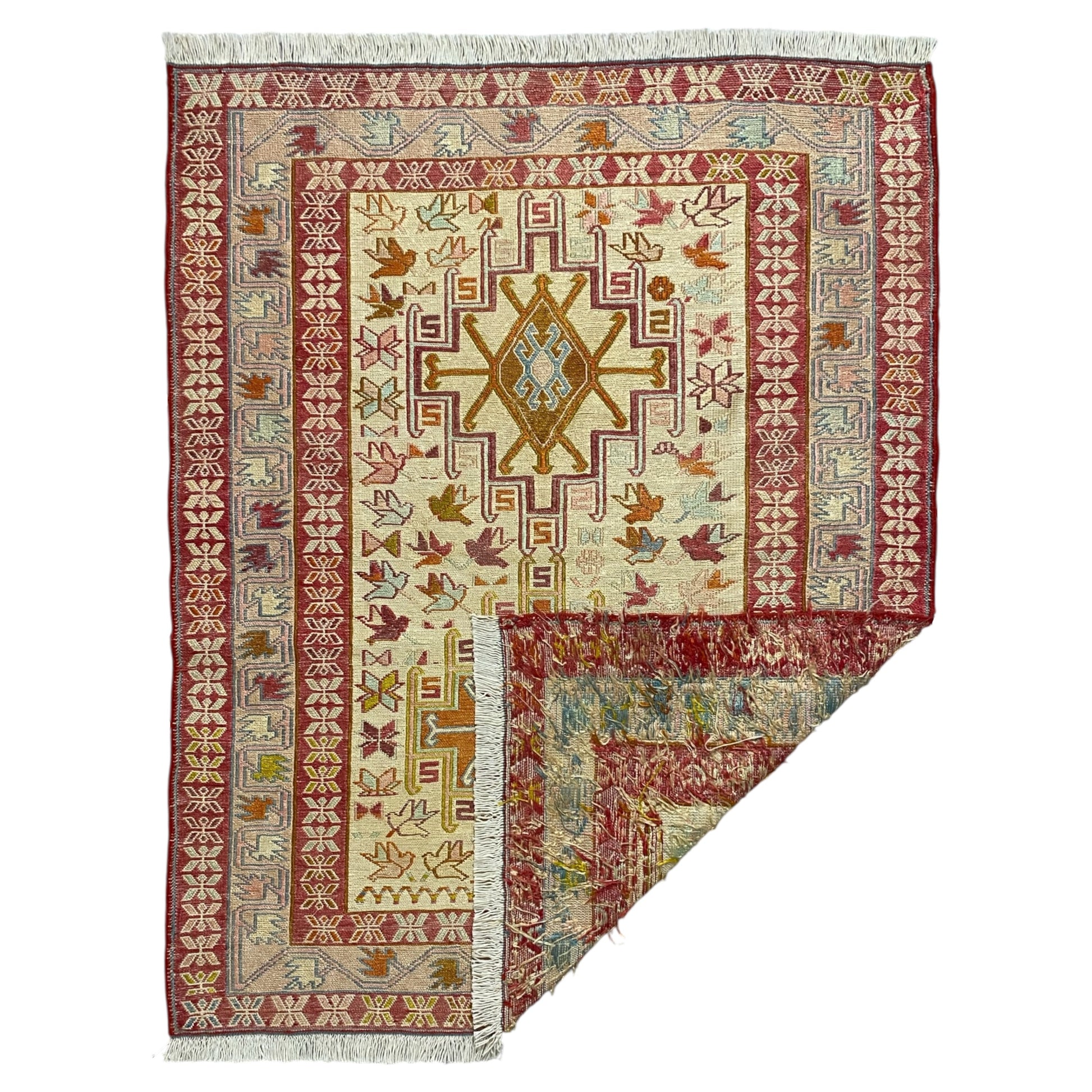 Silk Soumak Rug Wall Hanging ( a ) - Kilim Art Gallery