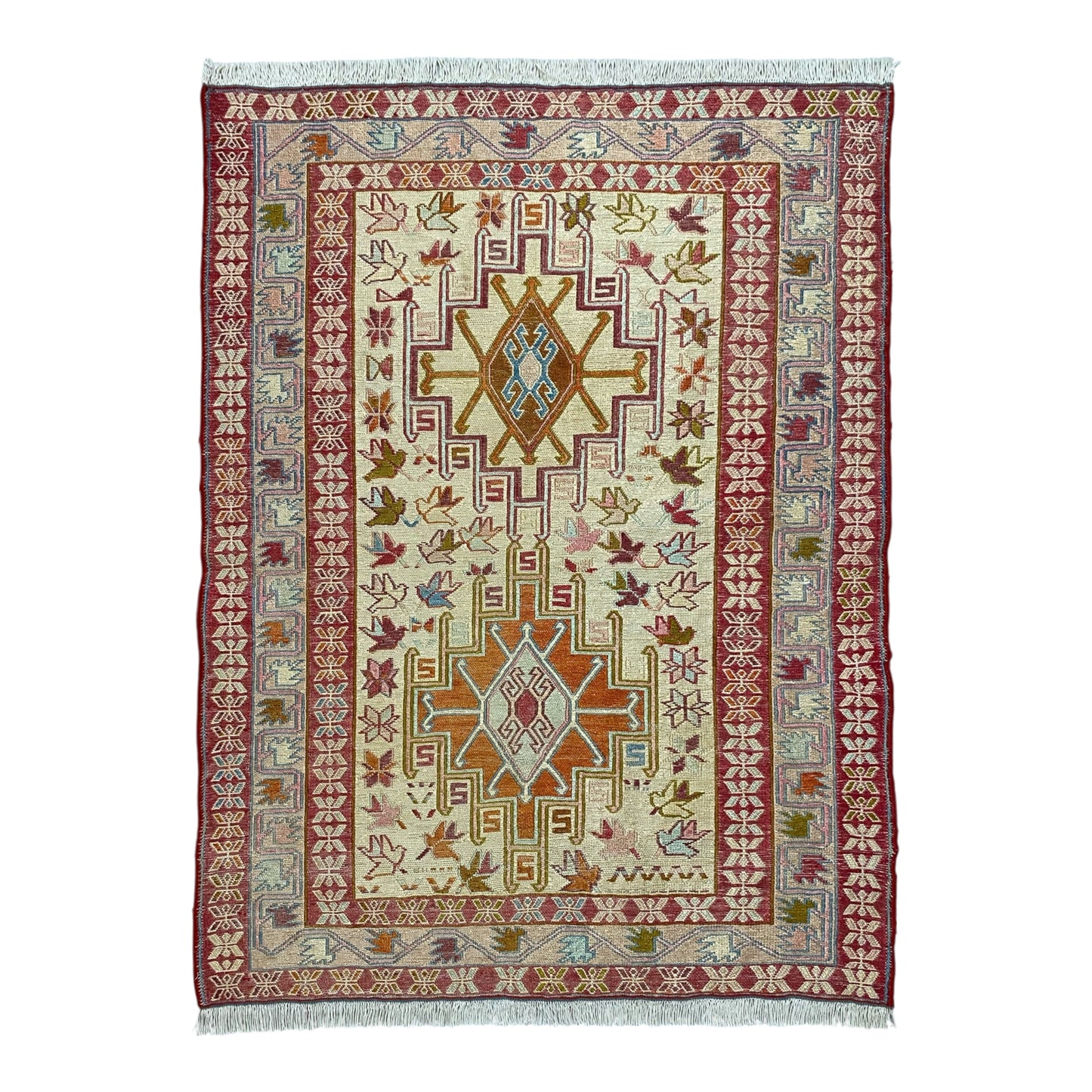 Silk Sumak Rug Wall Hanging ( b ) - Kilim Art Gallery