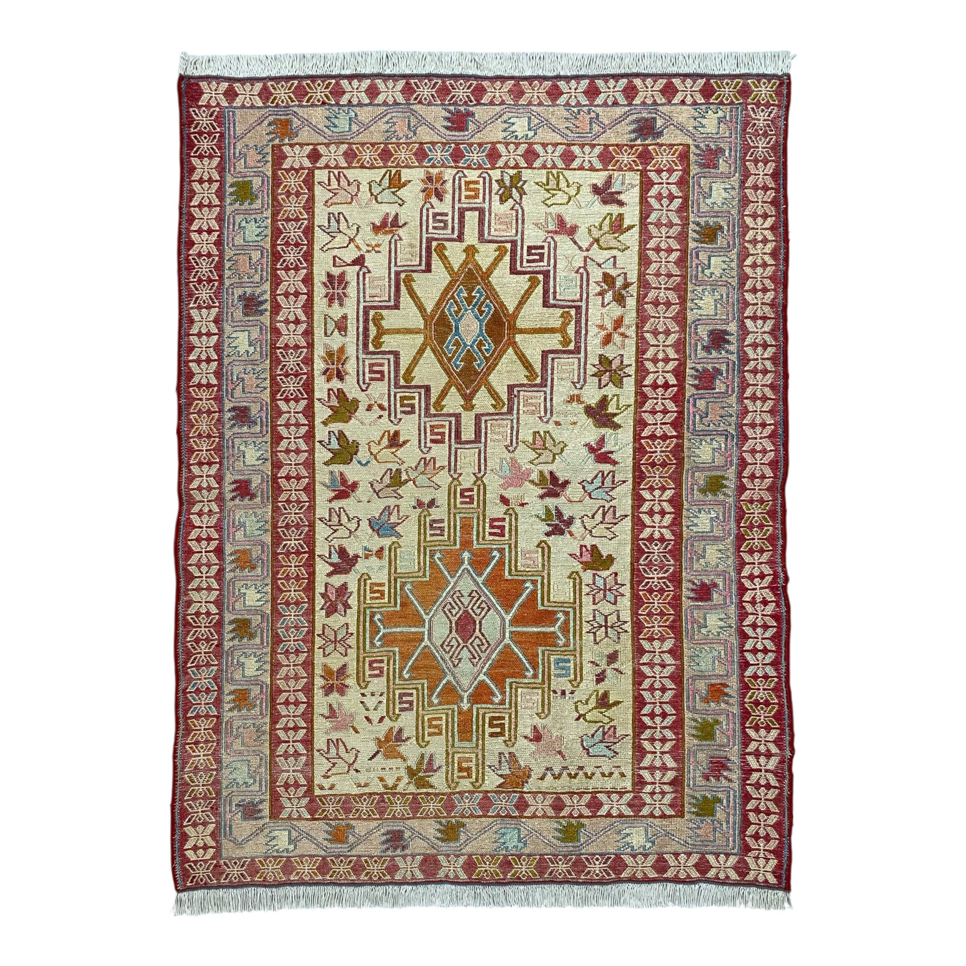 Silk Sumak Rug Wall Hanging ( b ) - Kilim Art Gallery
