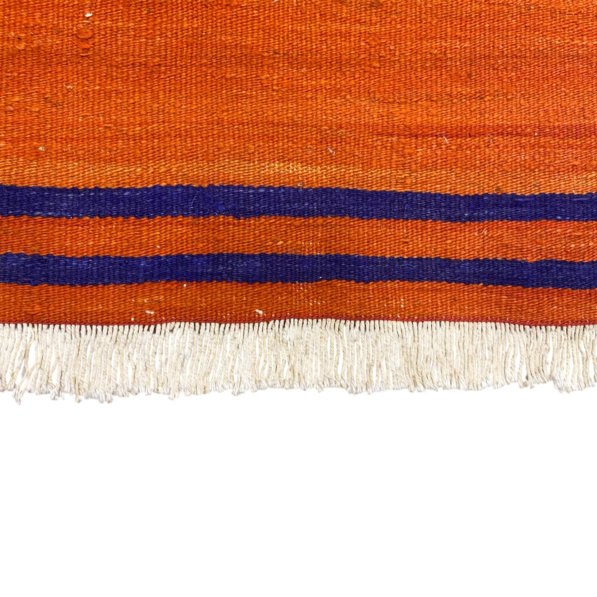 Simple Minimalist Orange Color Kilim Rug - Kilim Art Gallery