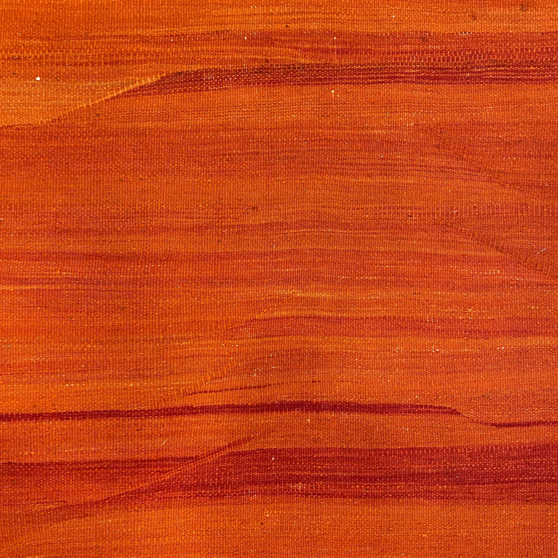 Simple Minimalist Orange Color Kilim Rug - Kilim Art Gallery