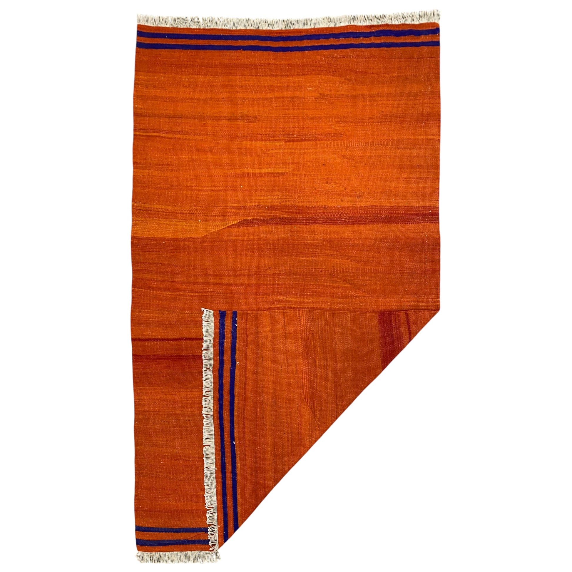 Simple Minimalist Orange Color Kilim Rug - Kilim Art Gallery