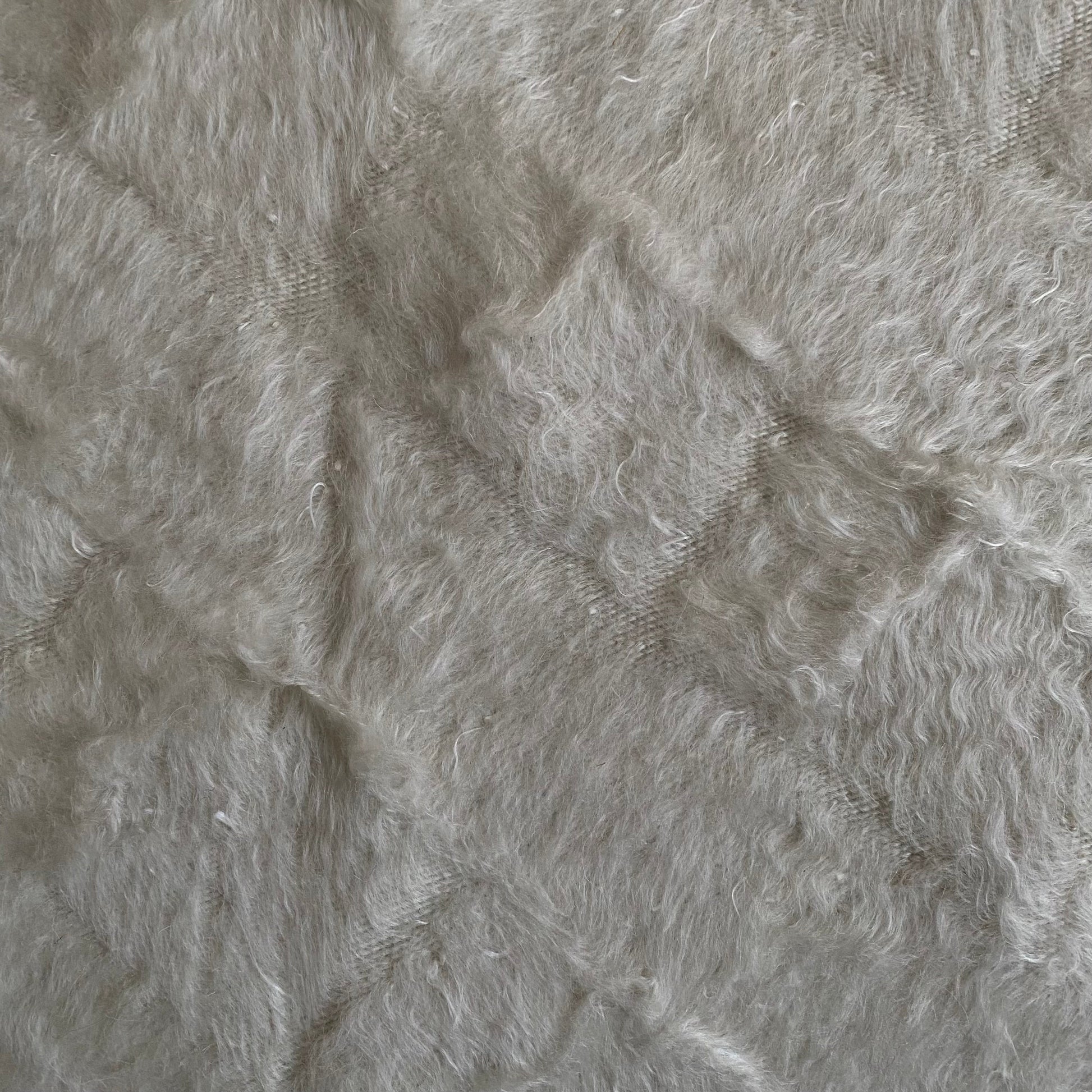 Simple Plain White Angora Mohair Turkish Siirt Blanket Kilim Rug - Kilim Art Gallery