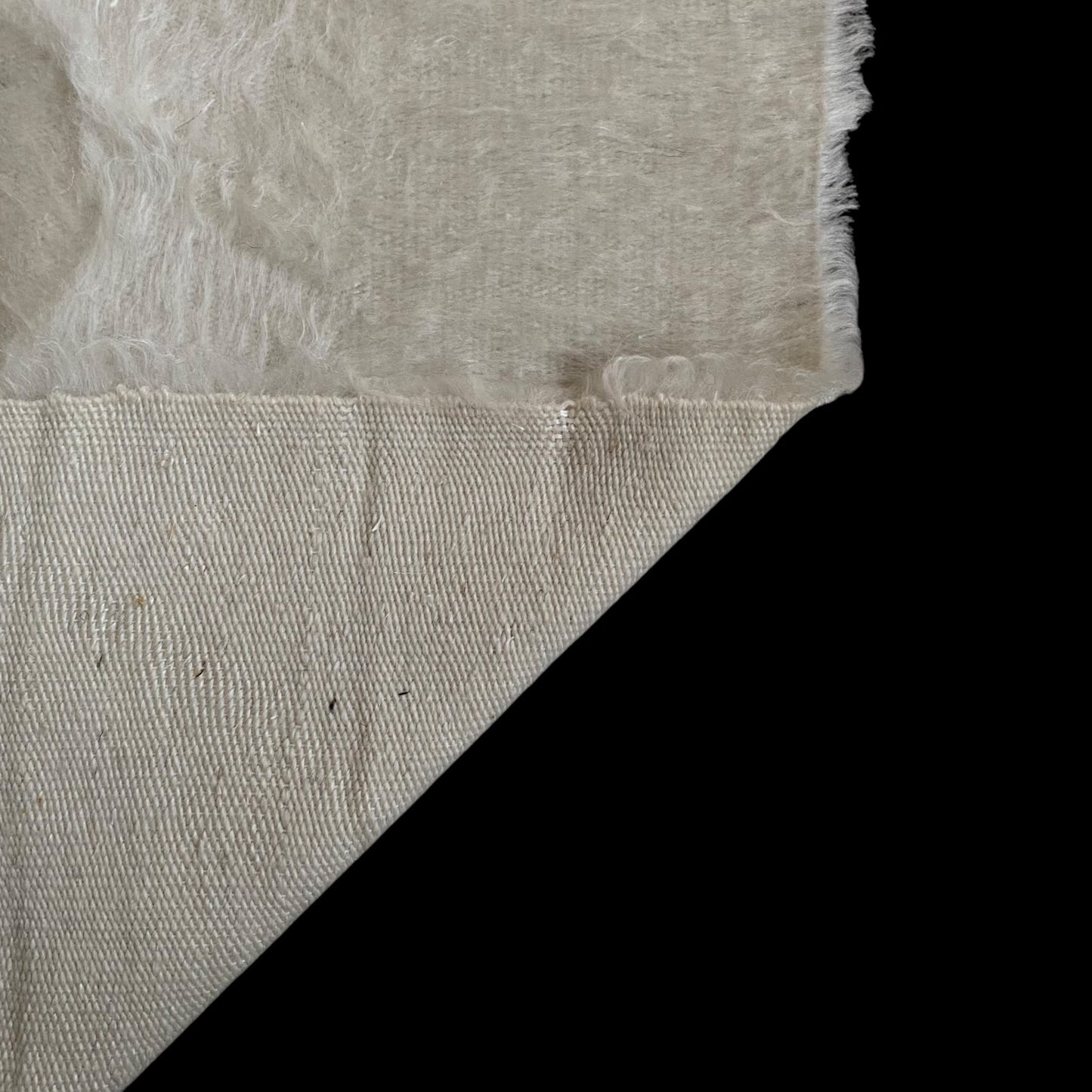 Simple Plain White Angora Mohair Turkish Siirt Blanket Kilim Rug - Kilim Art Gallery