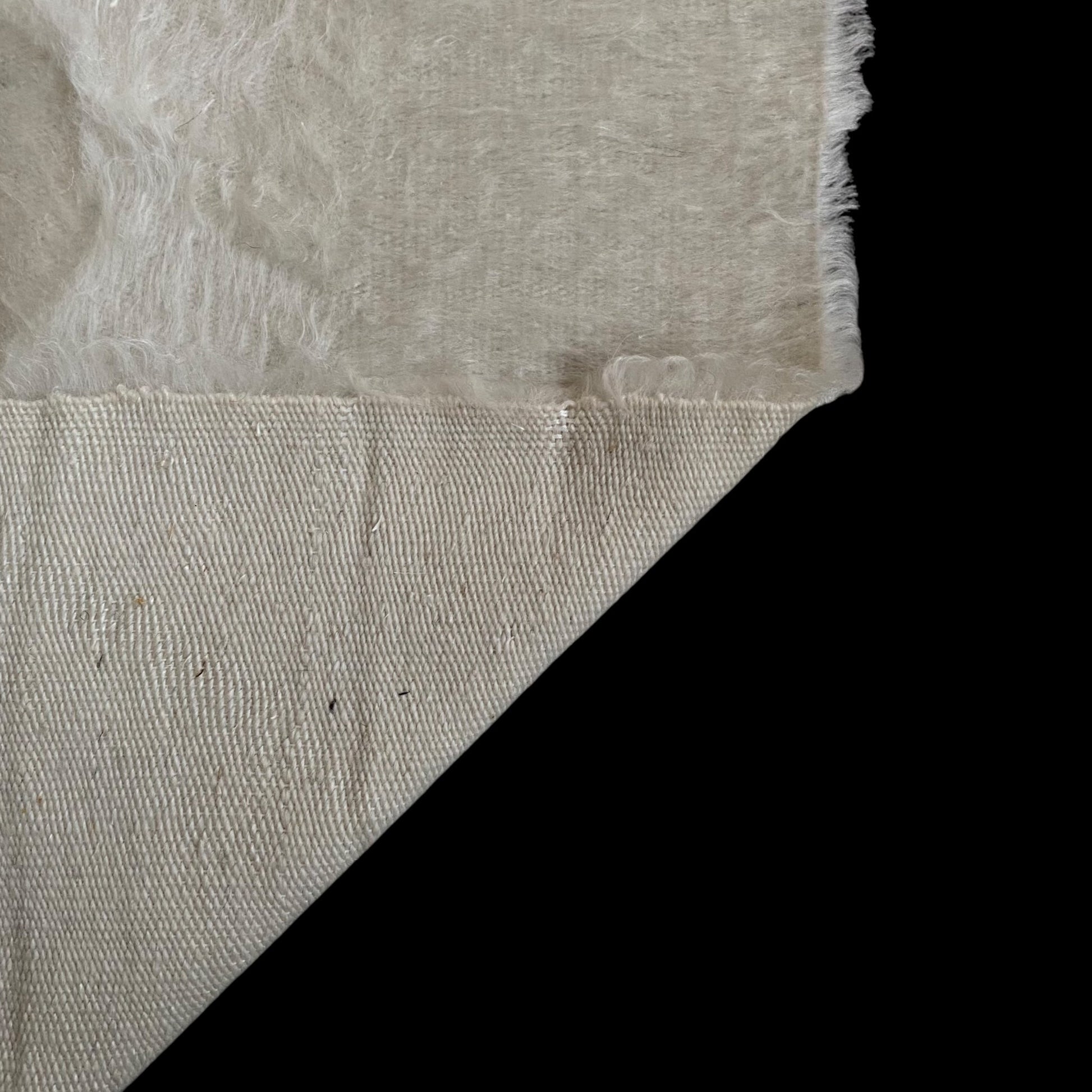 Simple Plain White Angora Mohair Turkish Siirt Blanket Kilim Rug - Kilim Art Gallery