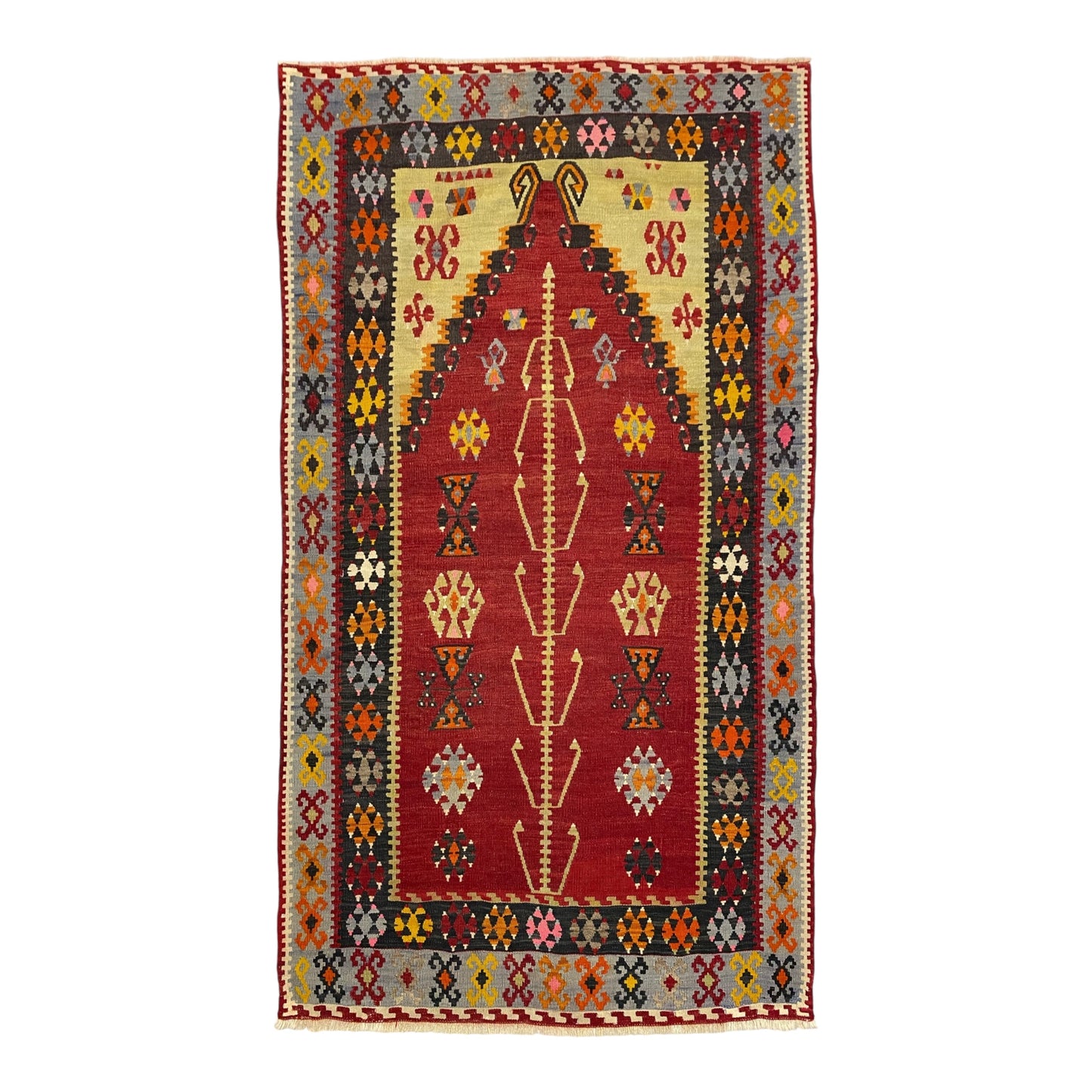 Sivas Zara Prayer Kilim Rug by Kilim Art Gallery - Kilim Art Gallery