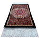 Small Black Dome Design Bamboo Silk Rug